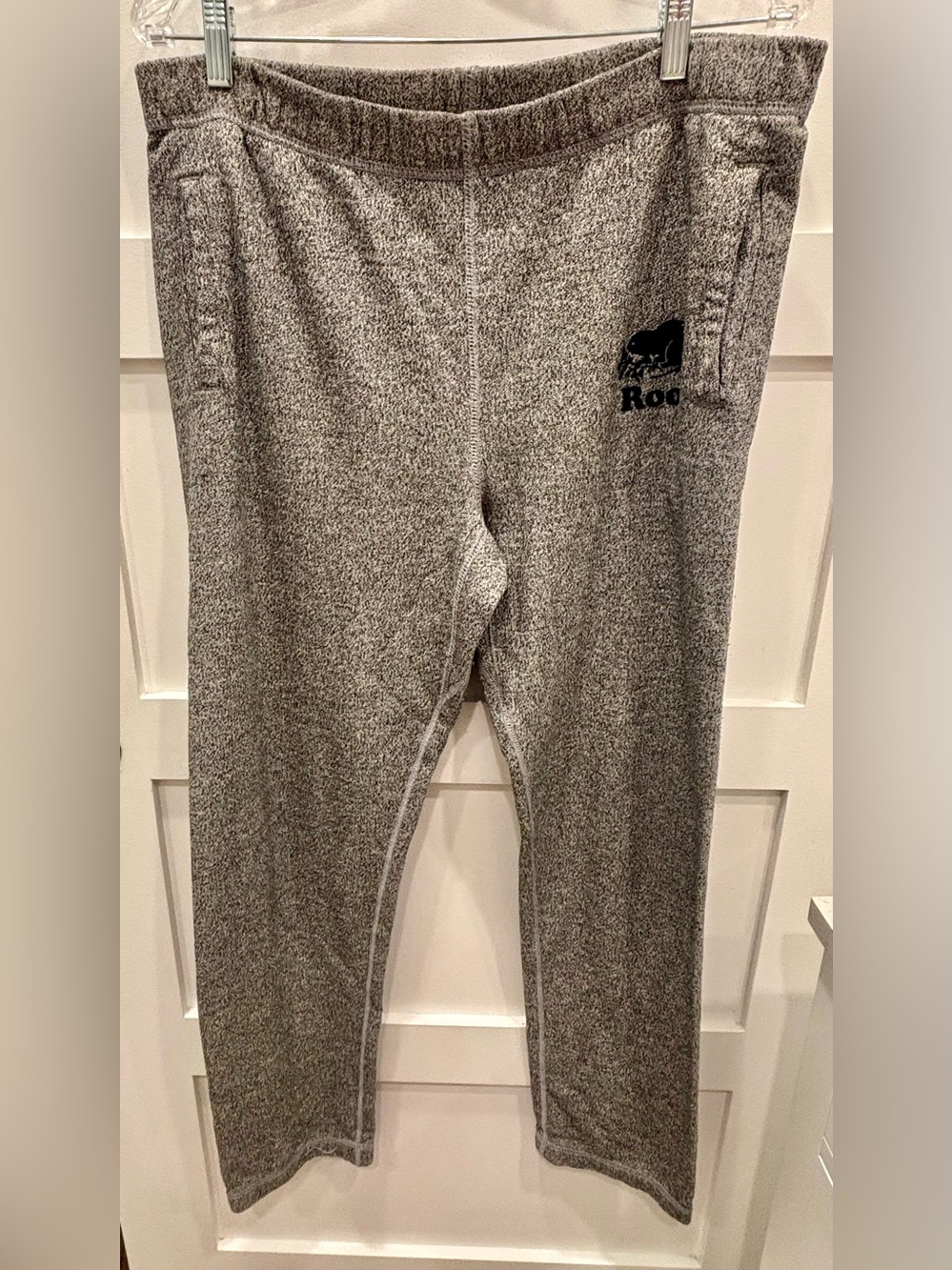 Roots Unisex Salt & Pepper Heathered Sweatpants with Logo